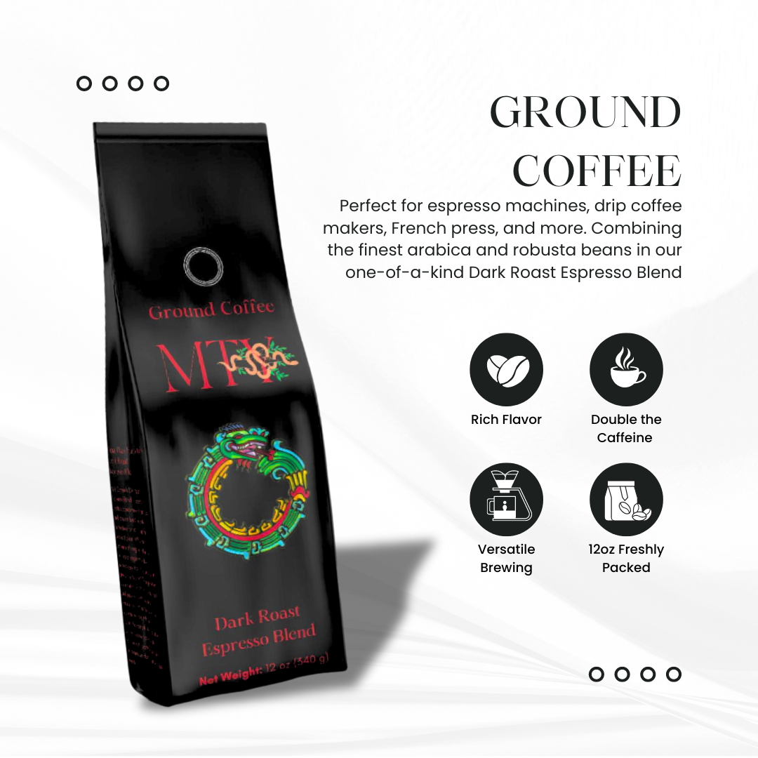 MTY Coffee: Dark Roast Espresso Blend Ground Coffee